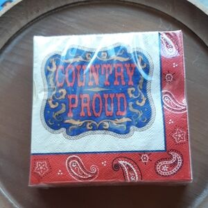 Country Proud Red and Blue Party Napkins Set Of 11- 24 Count